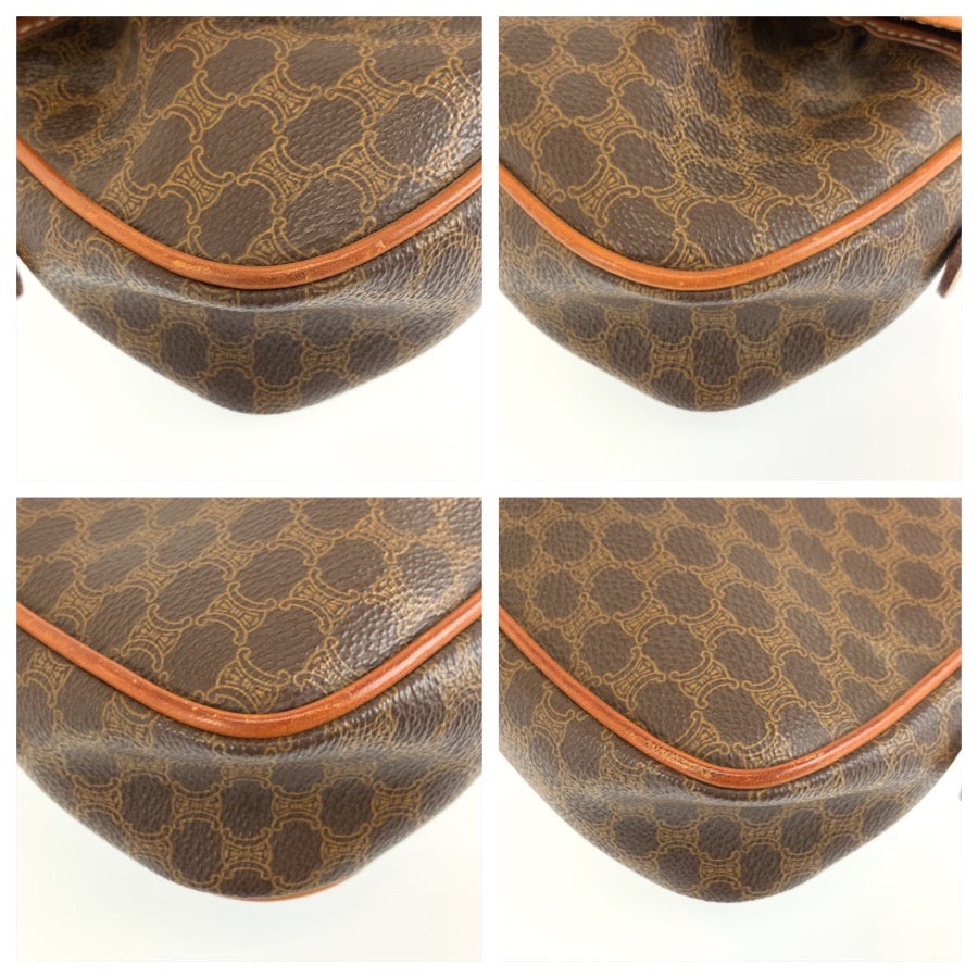 26559
CELINE セリーヌ ヴィンテージ マカダム ブラウン PVC / レザー M09 ショルダーバッグ ポシェット レディース AB37