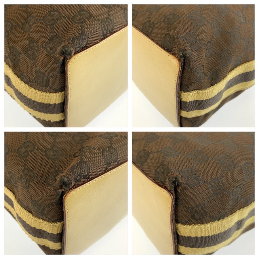 26561
GUCCI グッチ ブラウン イエロー シルバー金具 GGキャンバス / レザー 31243 トートバッグ ショルダーバッグ レディース AB23