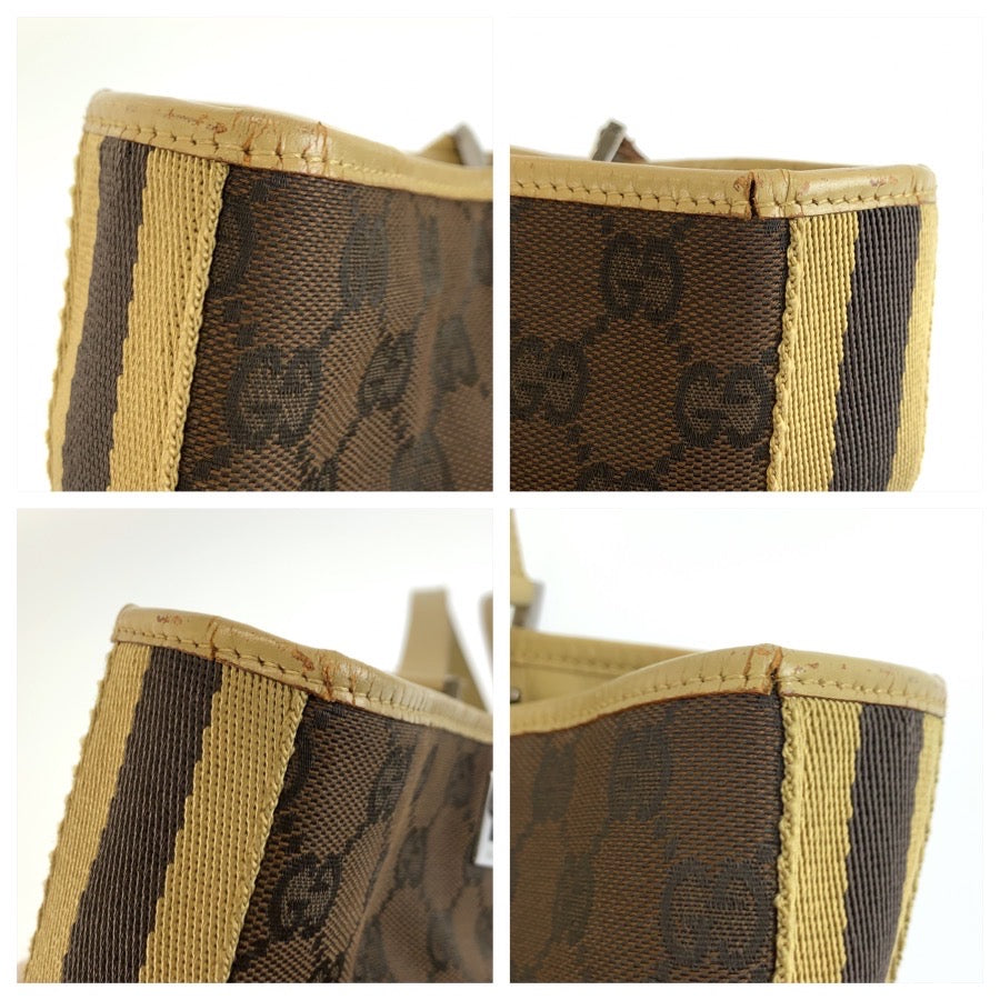 26561
GUCCI グッチ ブラウン イエロー シルバー金具 GGキャンバス / レザー 31243 トートバッグ ショルダーバッグ レディース AB23