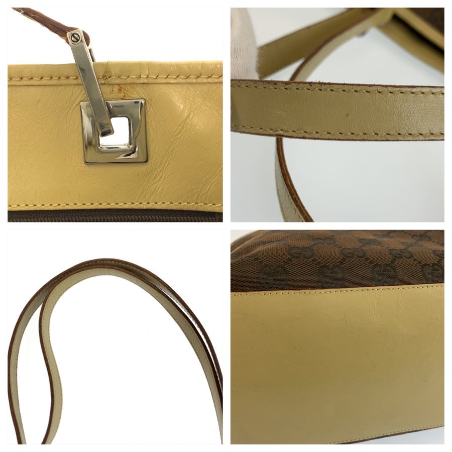 26561
GUCCI グッチ ブラウン イエロー シルバー金具 GGキャンバス / レザー 31243 トートバッグ ショルダーバッグ レディース AB23