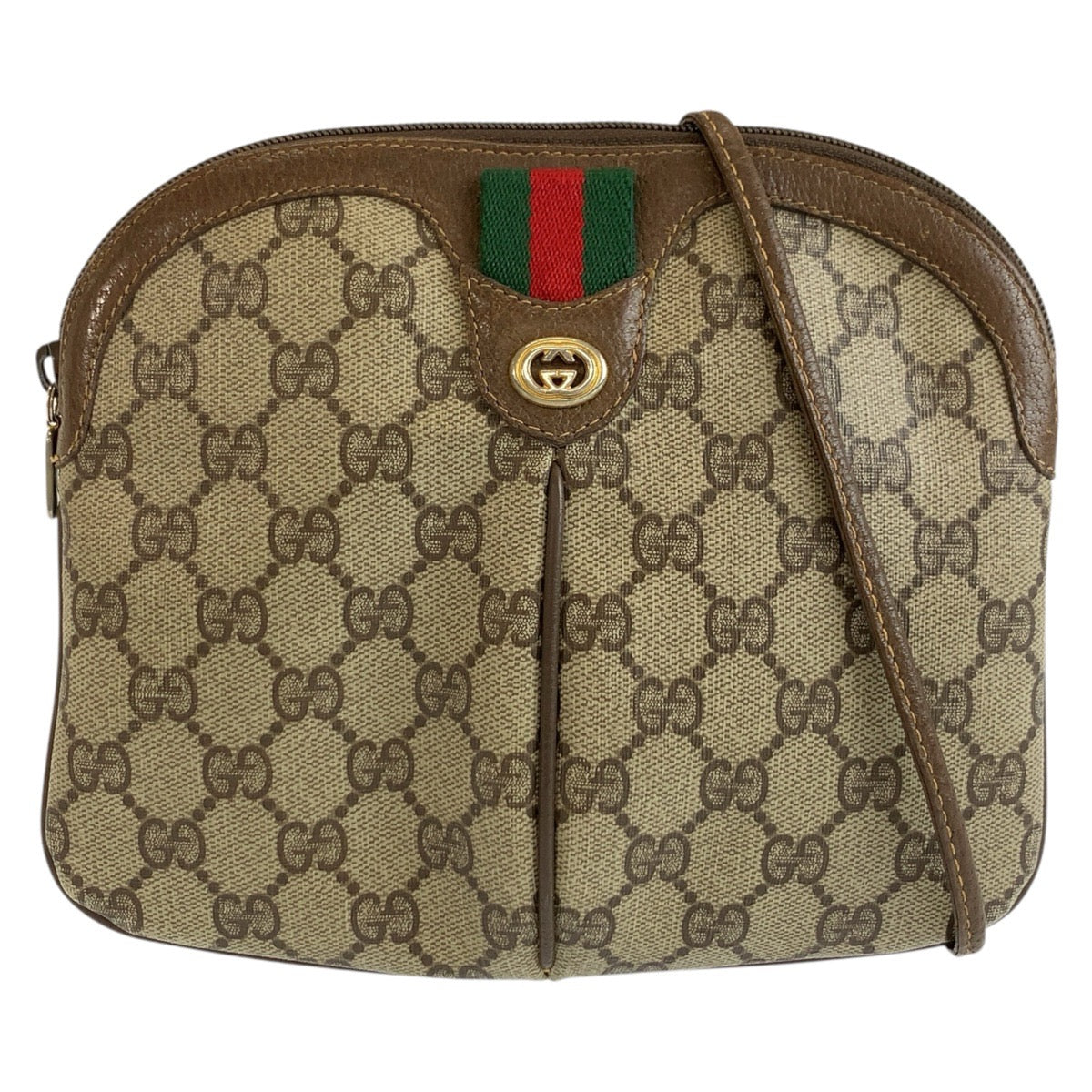 26563
GUCCI グッチ ヴィンテージ シェリーライン ベージュ ブラウン GGスプリームキャンバス 904 02 047 ショルダーバッグ ポシェット レディース AB28