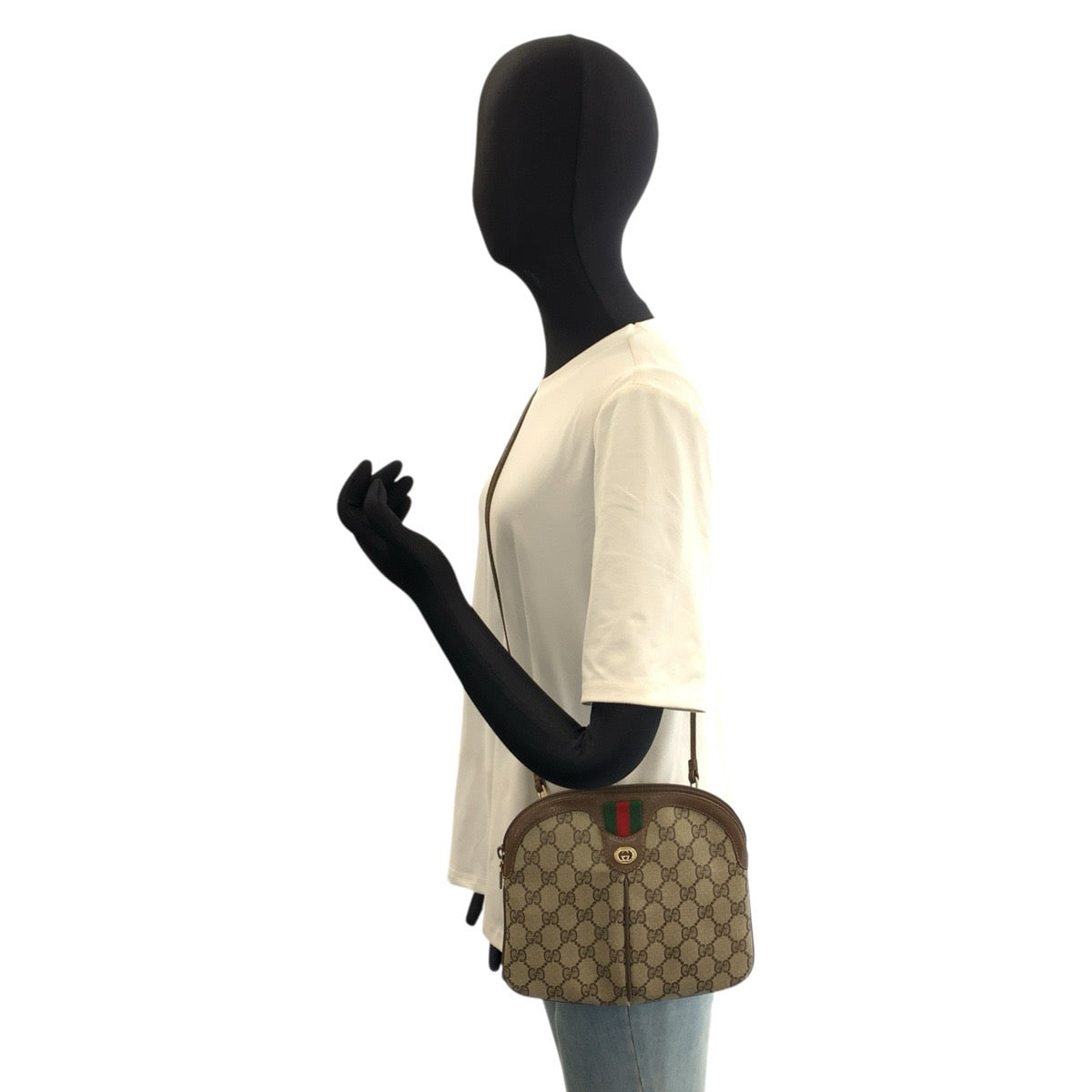 26563
GUCCI グッチ ヴィンテージ シェリーライン ベージュ ブラウン GGスプリームキャンバス 904 02 047 ショルダーバッグ ポシェット レディース AB28