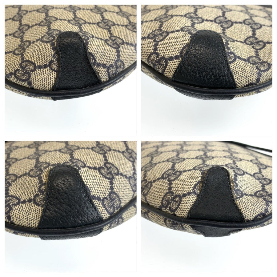 26565
GUCCI グッチ ヴィンテージ グレー ネイビー GGスプリームキャンバス / レザー 904 02 026 ショルダーバッグ ポシェット レディース AB28