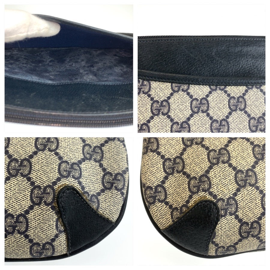 26565
GUCCI グッチ ヴィンテージ グレー ネイビー GGスプリームキャンバス / レザー 904 02 026 ショルダーバッグ ポシェット レディース AB28