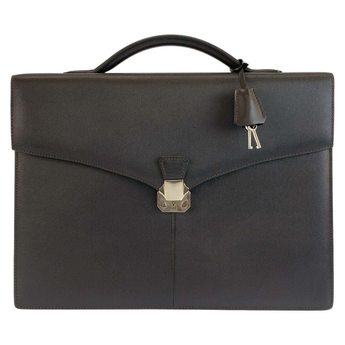 26576
Dunhill ダンヒル サイドカー ブラック 黒 シルバー金具 レザー ビジネスバッグ ブリーフケース メンズ ABP16