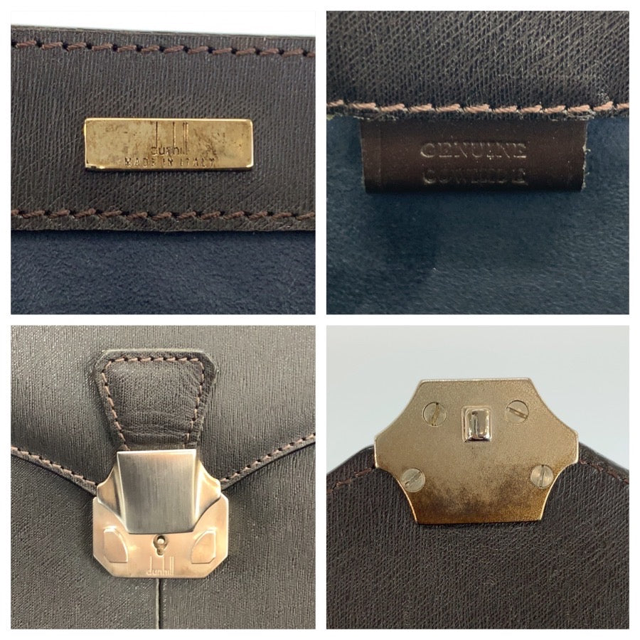 26576
Dunhill ダンヒル サイドカー ブラック 黒 シルバー金具 レザー ビジネスバッグ ブリーフケース メンズ ABP16