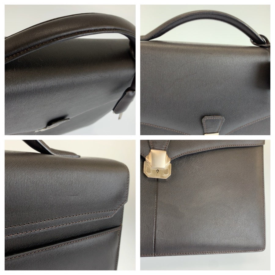 26576
Dunhill ダンヒル サイドカー ブラック 黒 シルバー金具 レザー ビジネスバッグ ブリーフケース メンズ ABP16