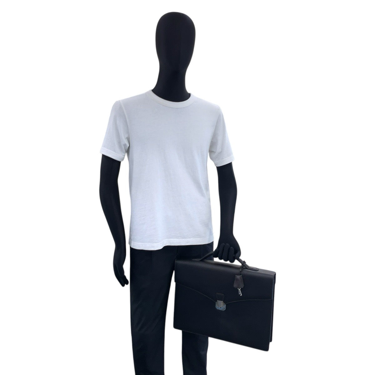 26576
Dunhill ダンヒル サイドカー ブラック 黒 シルバー金具 レザー ビジネスバッグ ブリーフケース メンズ ABP16