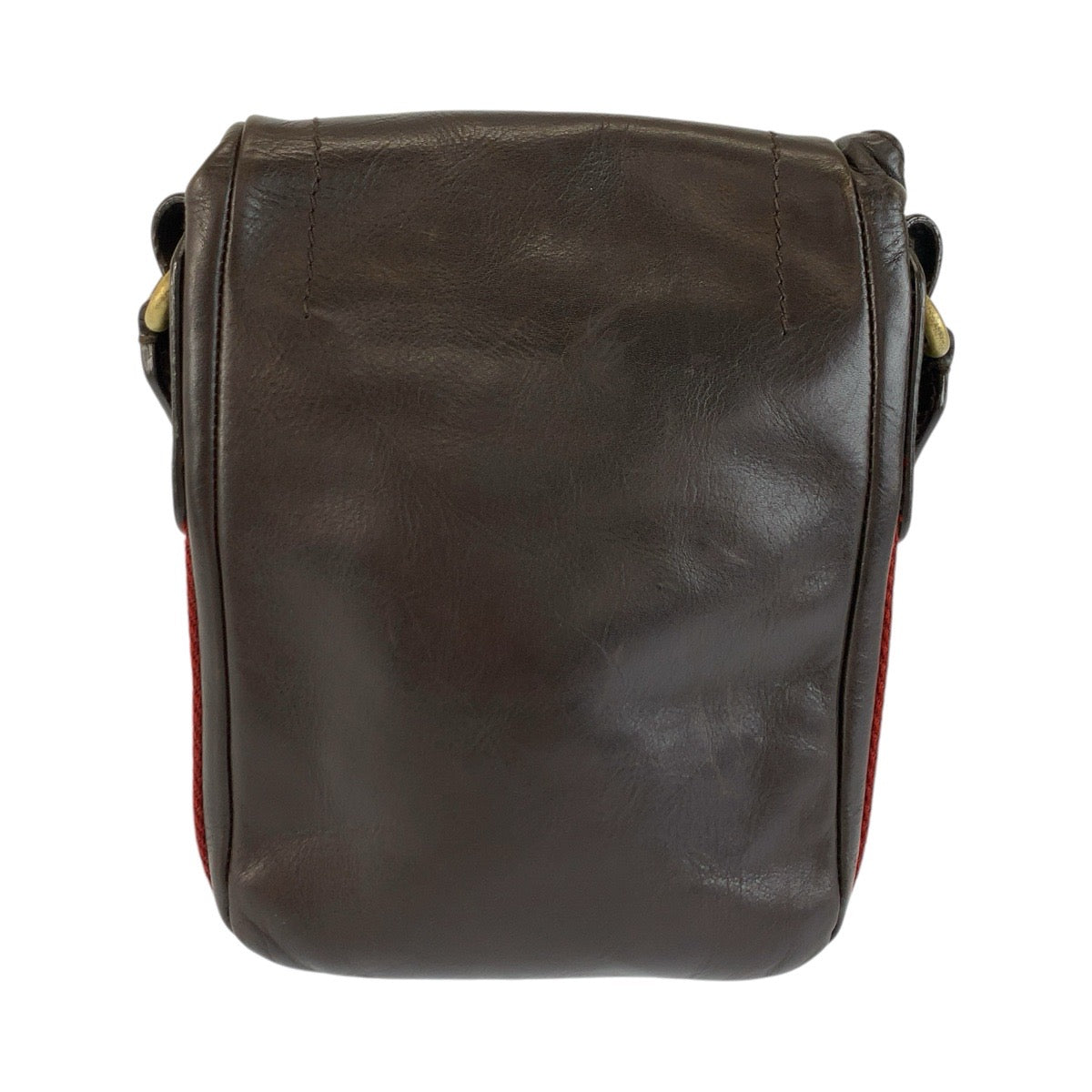 26577
BALLY バリー トレインスポッティング ブラウン レッド ゴールド金具 レザー / キャンバス ショルダーバッグ ポシェット レディース ABP16