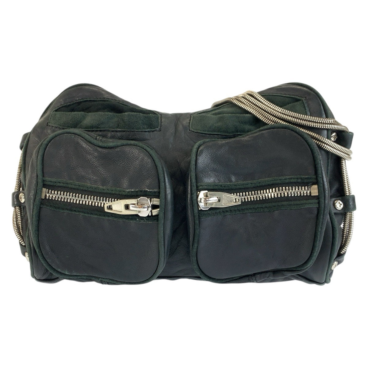 26579
Alexander Wang アレキサンダーワン ブラック 黒 シルバー金具 レザー ショルダーバッグ ポシェット レディース AB21