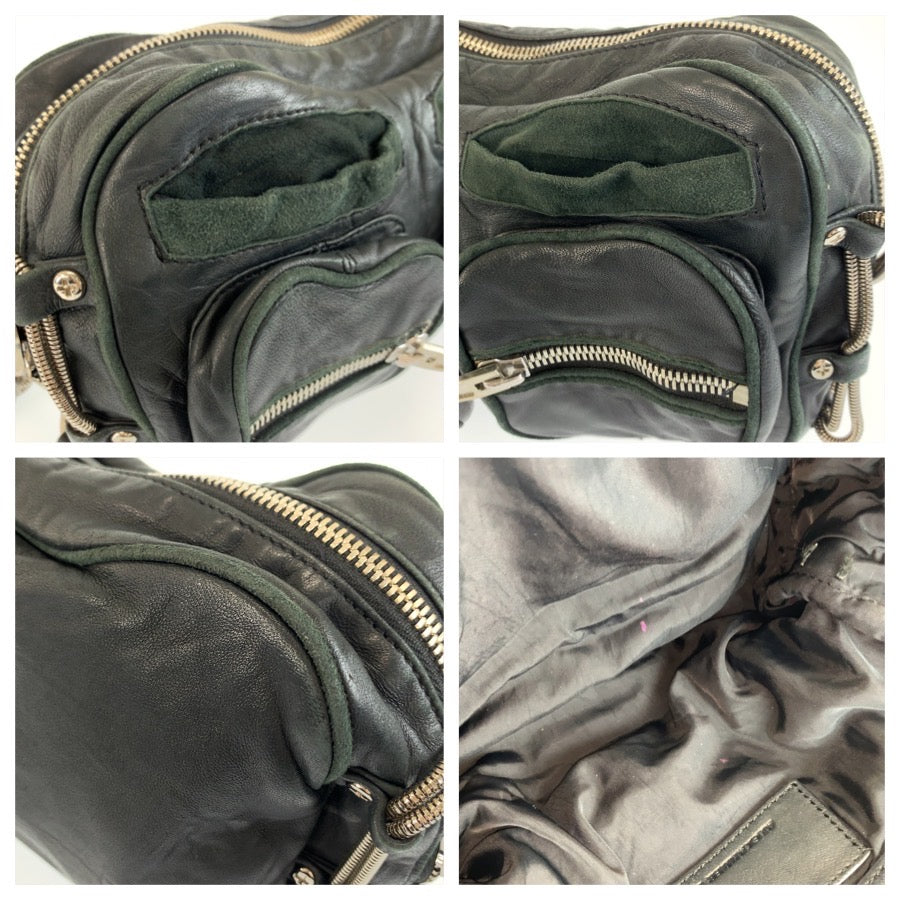 26579
Alexander Wang アレキサンダーワン ブラック 黒 シルバー金具 レザー ショルダーバッグ ポシェット レディース AB21