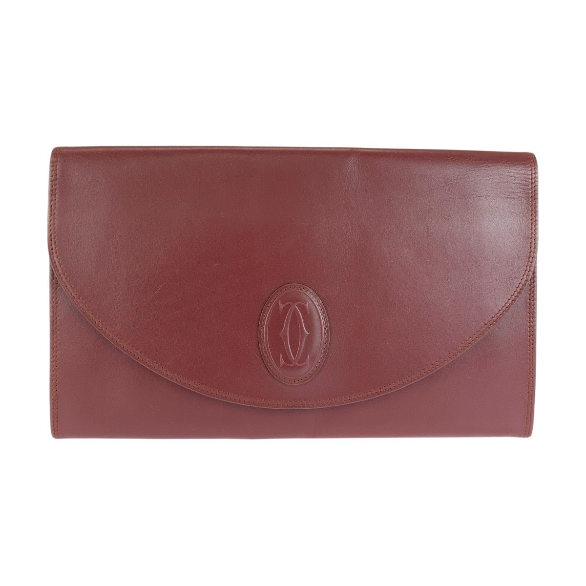 26580
CARTIER カルティエ マストライン ワインレッド ボルドー ゴールド金具 レザー クラッチバッグ セカンドバッグ メンズ ABP14