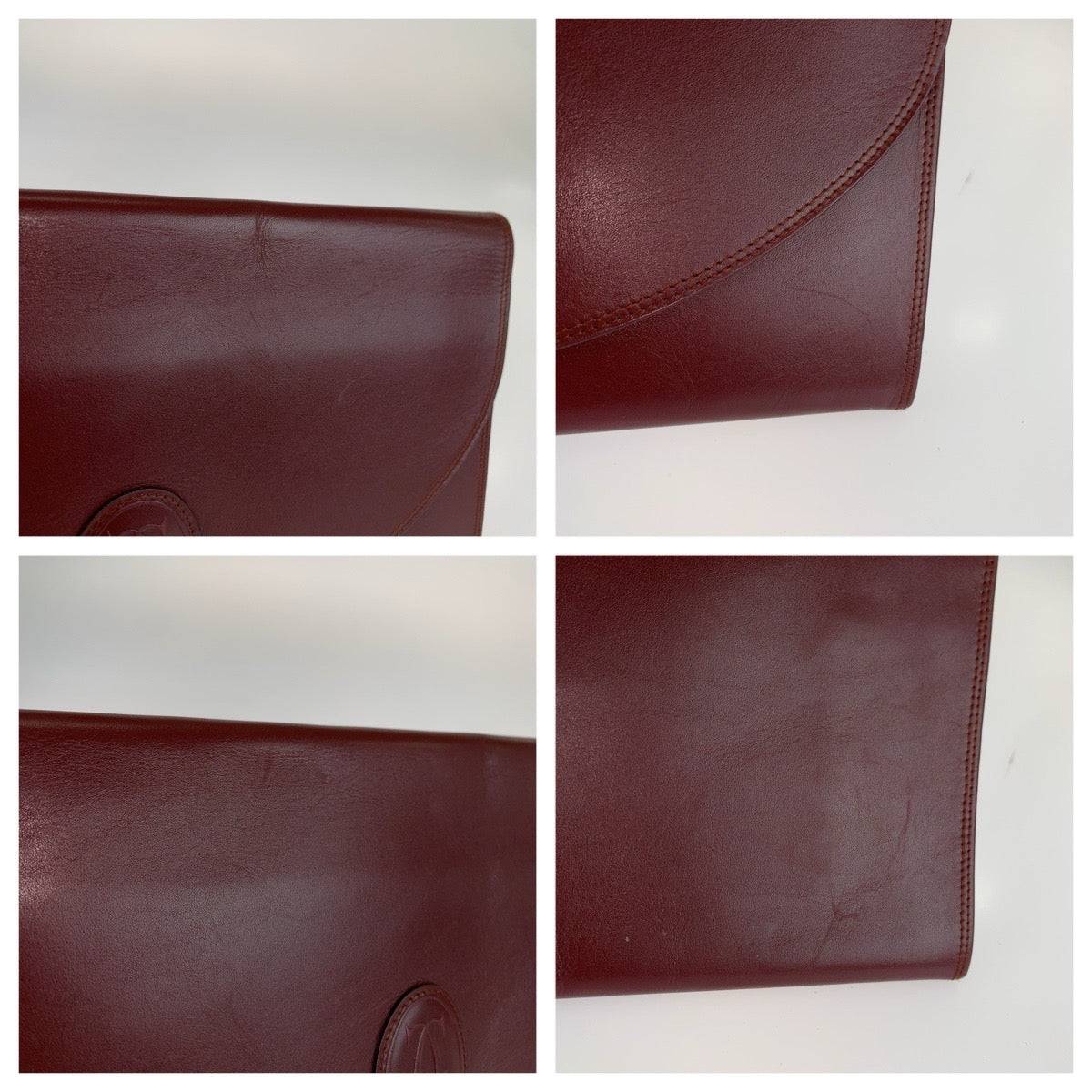 26580
CARTIER カルティエ マストライン ワインレッド ボルドー ゴールド金具 レザー クラッチバッグ セカンドバッグ メンズ ABP14