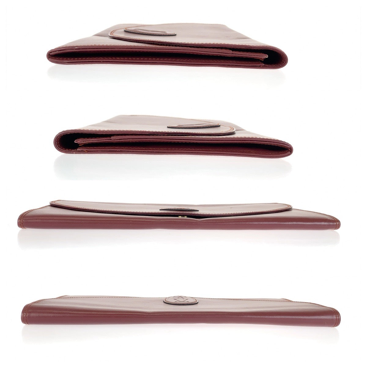 26580
CARTIER カルティエ マストライン ワインレッド ボルドー ゴールド金具 レザー クラッチバッグ セカンドバッグ メンズ ABP14