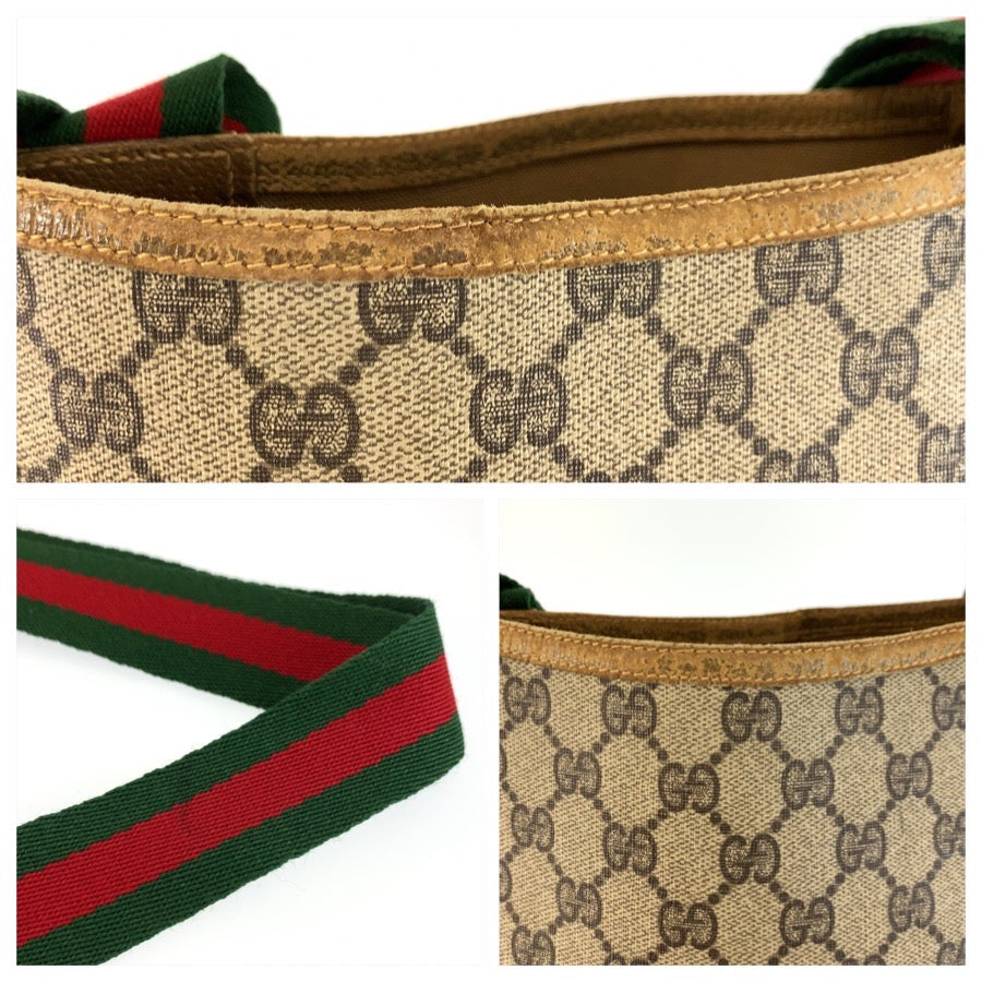 26581
GUCCI グッチ ヴィンテージ シェリーライン ベージュ ブラウン GGスプリームキャンバス / レザー 001 080 494 トートバッグ ショルダーバッグ レディース B16