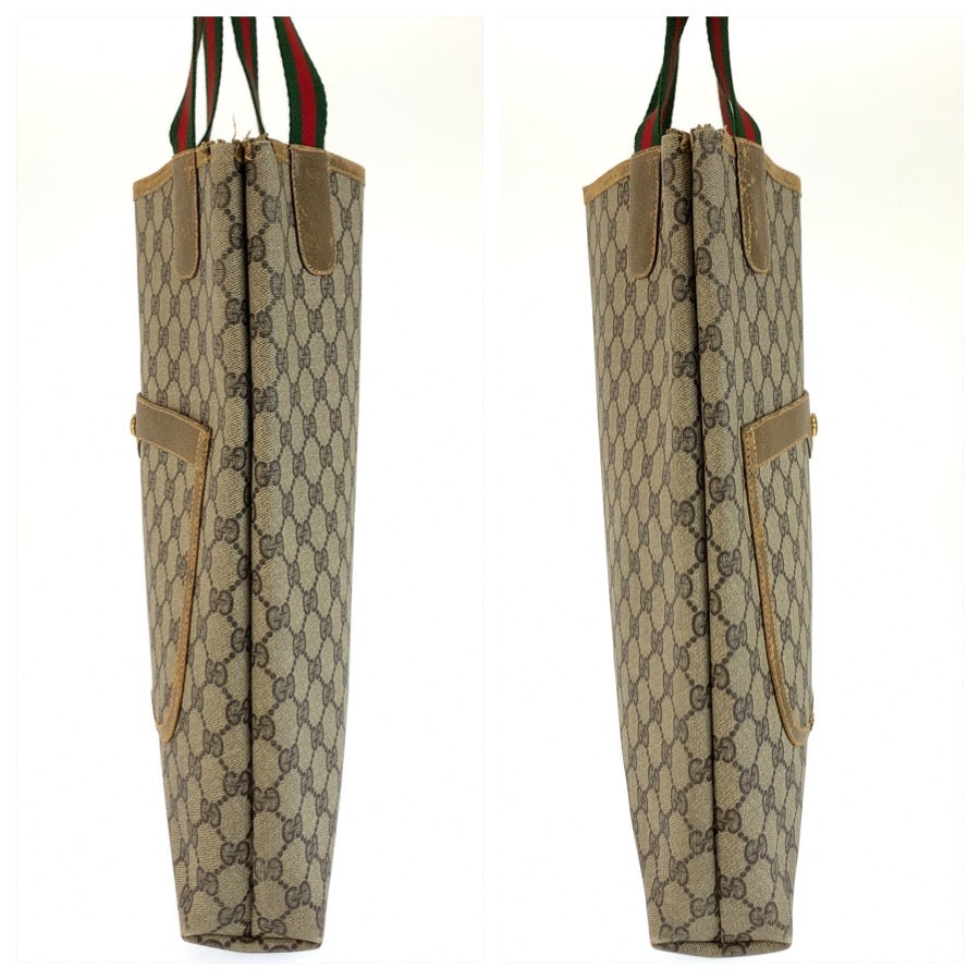 26581
GUCCI グッチ ヴィンテージ シェリーライン ベージュ ブラウン GGスプリームキャンバス / レザー 001 080 494 トートバッグ ショルダーバッグ レディース B16