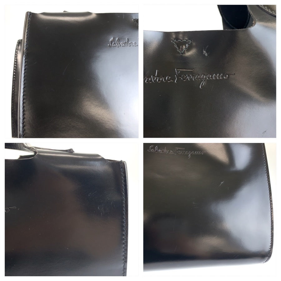 26583
Salvatore Ferragamo サルヴァトーレフェラガモ ブラック 黒 エナメル BV-215221 ハンドバッグ トートバッグ レディース ABP28