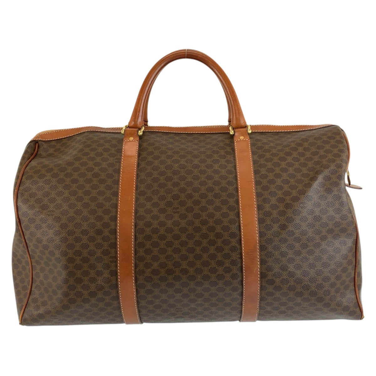 26584
CELINE セリーヌ ヴィンテージ マカダム ブラウン ゴールド金具 PVC / レザー M08 ボストンバッグ ハンドバッグ レディース AB30