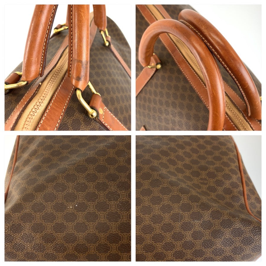 26584
CELINE セリーヌ ヴィンテージ マカダム ブラウン ゴールド金具 PVC / レザー M08 ボストンバッグ ハンドバッグ レディース AB30