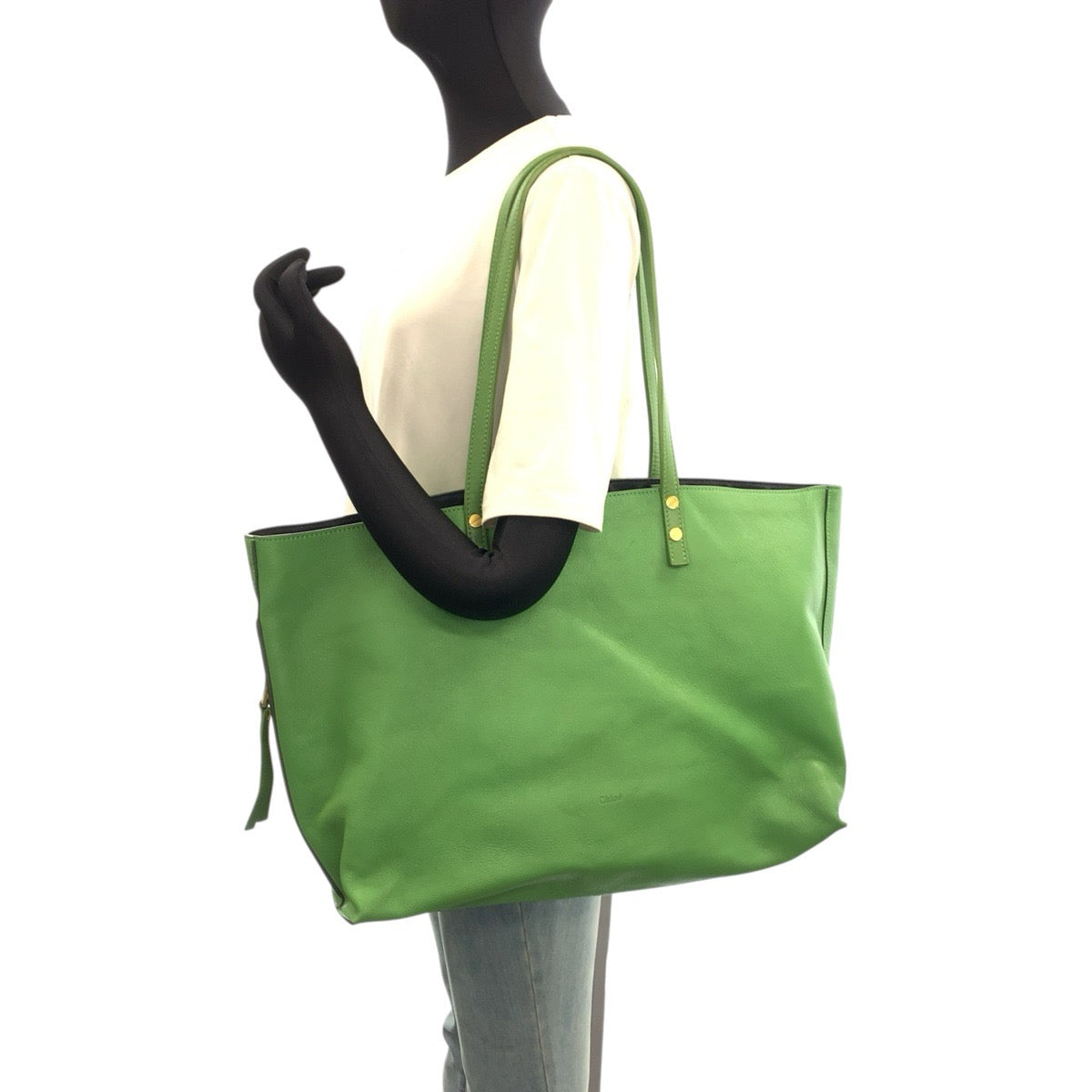 26585
Chloe クロエ ディラン グリーン ゴールド金具 レザー トートバッグ ショルダーバッグ レディース AB29
