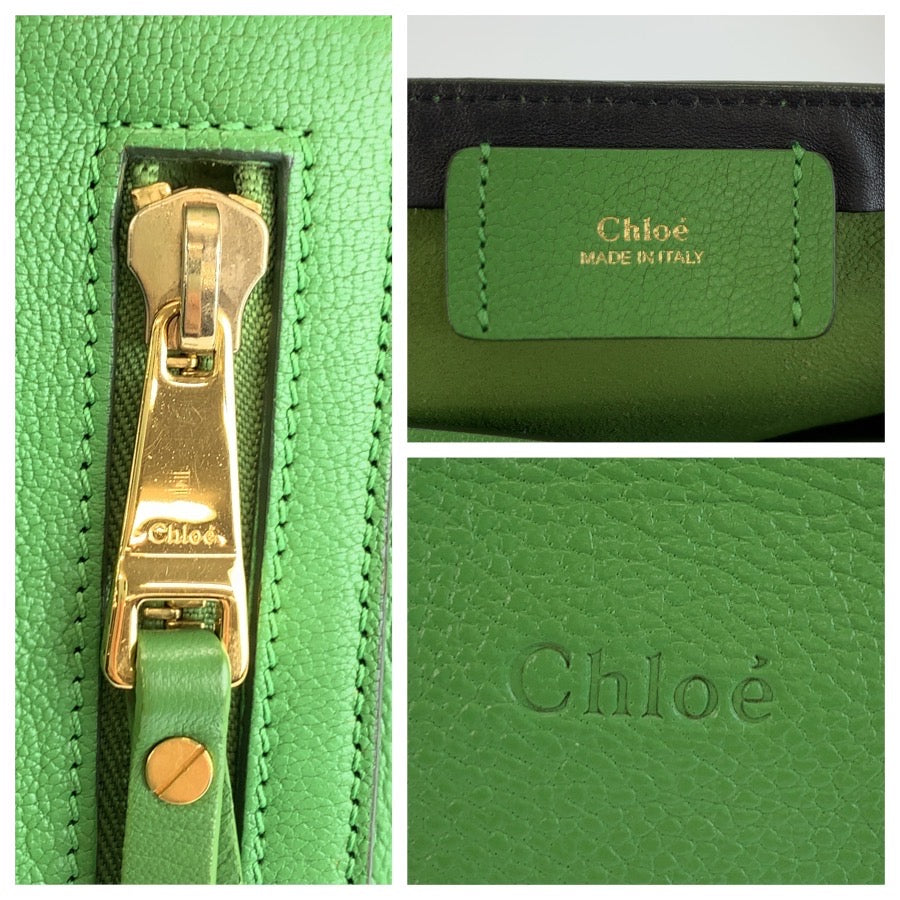26585
Chloe クロエ ディラン グリーン ゴールド金具 レザー トートバッグ ショルダーバッグ レディース AB29