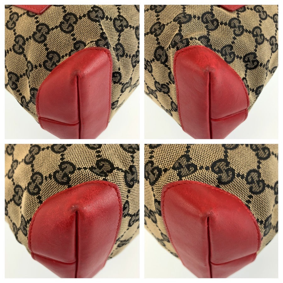 26590
GUCCI グッチ レッド ベージュ GGキャンバス / レザー 019 0402 トートバッグ ショルダーバッグ レディース ABP36