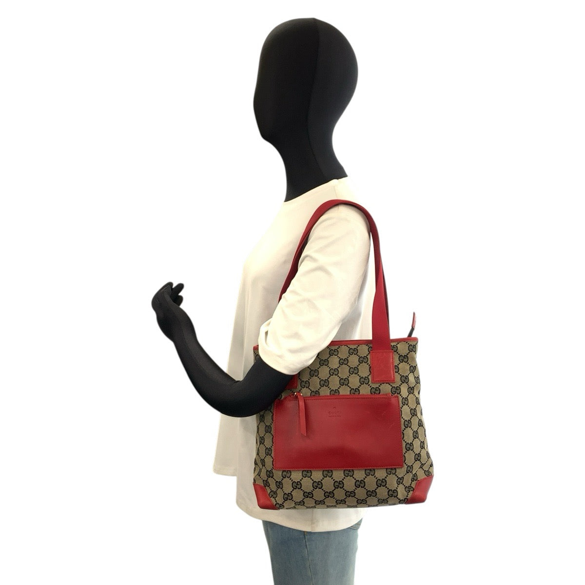 26590
GUCCI グッチ レッド ベージュ GGキャンバス / レザー 019 0402 トートバッグ ショルダーバッグ レディース ABP36