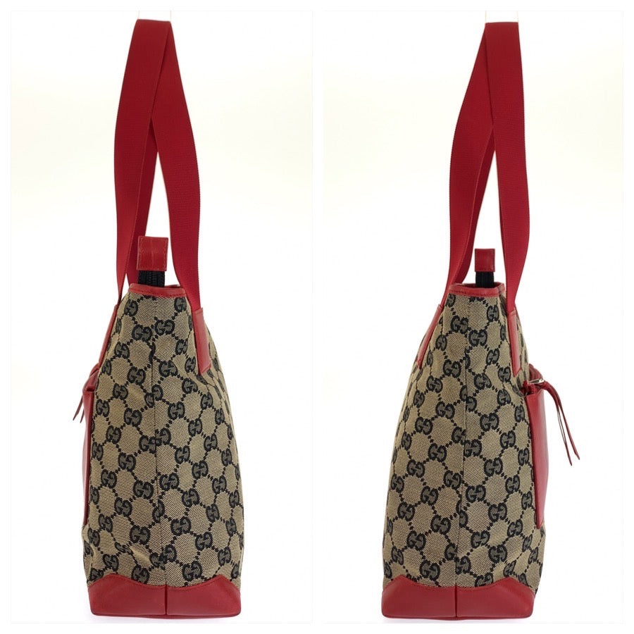26590
GUCCI グッチ レッド ベージュ GGキャンバス / レザー 019 0402 トートバッグ ショルダーバッグ レディース ABP36