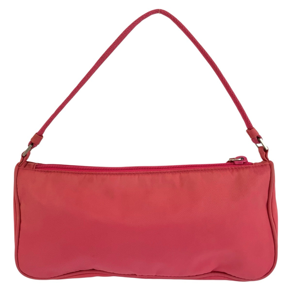 26593
PRADA プラダ テスート 三角ロゴプレート ピンク シルバー金具 ナイロン ハンドバッグ アクセサリーポーチ レディース AB29