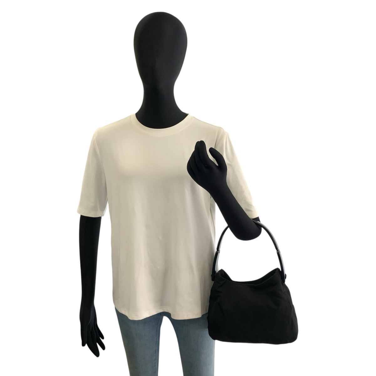 26594
PRADA プラダ テスート 三角ロゴプレート ブラック 黒 ナイロン / プラスチック ハンドバッグ レディース AB29