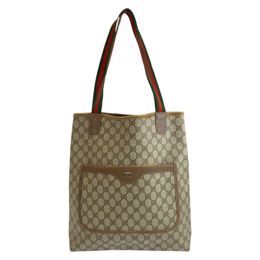 26597
GUCCI グッチ ヴィンテージ シェリーライン ベージュ ブラウン GGスプリームキャンバス 39 02 003 トートバッグ ショルダーバッグ レディース AB28