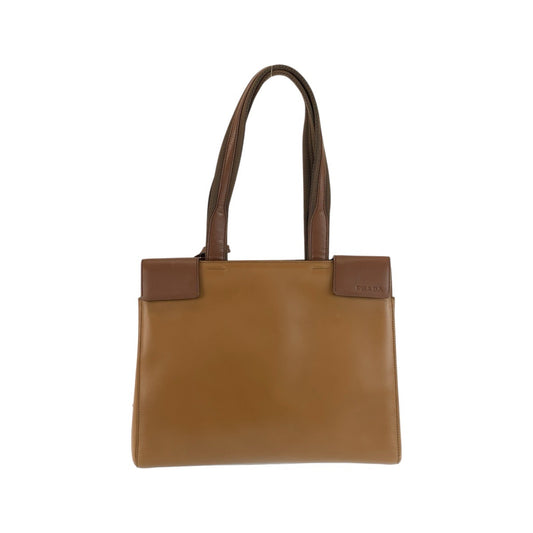26598
PRADA プラダ ヴィンテージ ブラウン キャメル シルバー金具 レザー トートバッグ ショルダーバッグ レディース ABP35