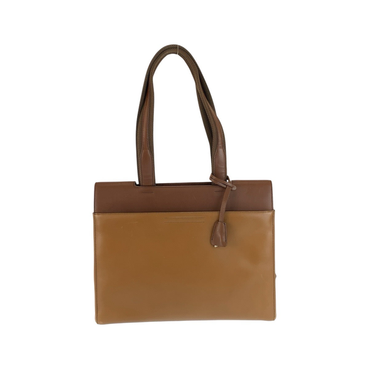 26598
PRADA プラダ ヴィンテージ ブラウン キャメル シルバー金具 レザー トートバッグ ショルダーバッグ レディース ABP35
