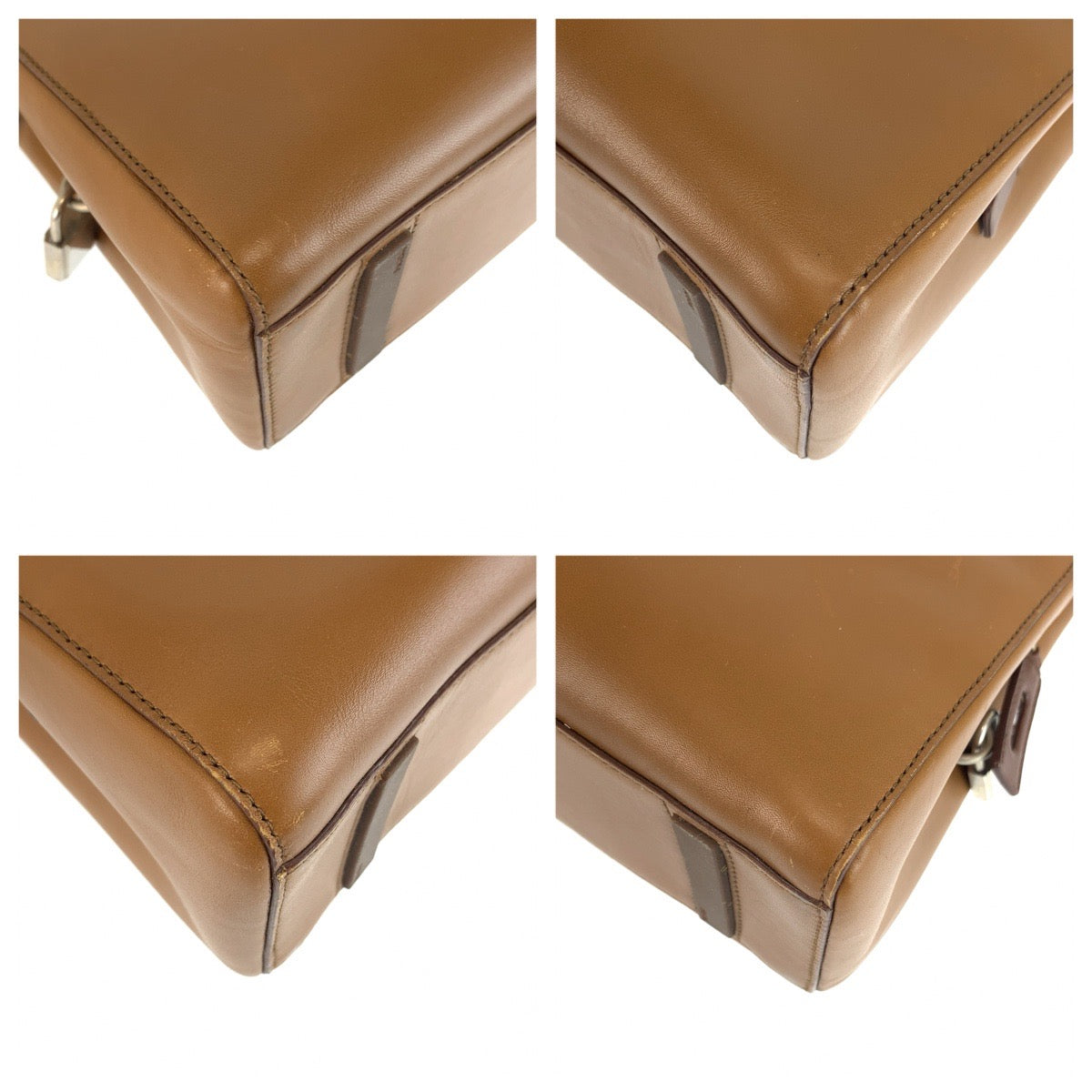 26598
PRADA プラダ ヴィンテージ ブラウン キャメル シルバー金具 レザー トートバッグ ショルダーバッグ レディース ABP35