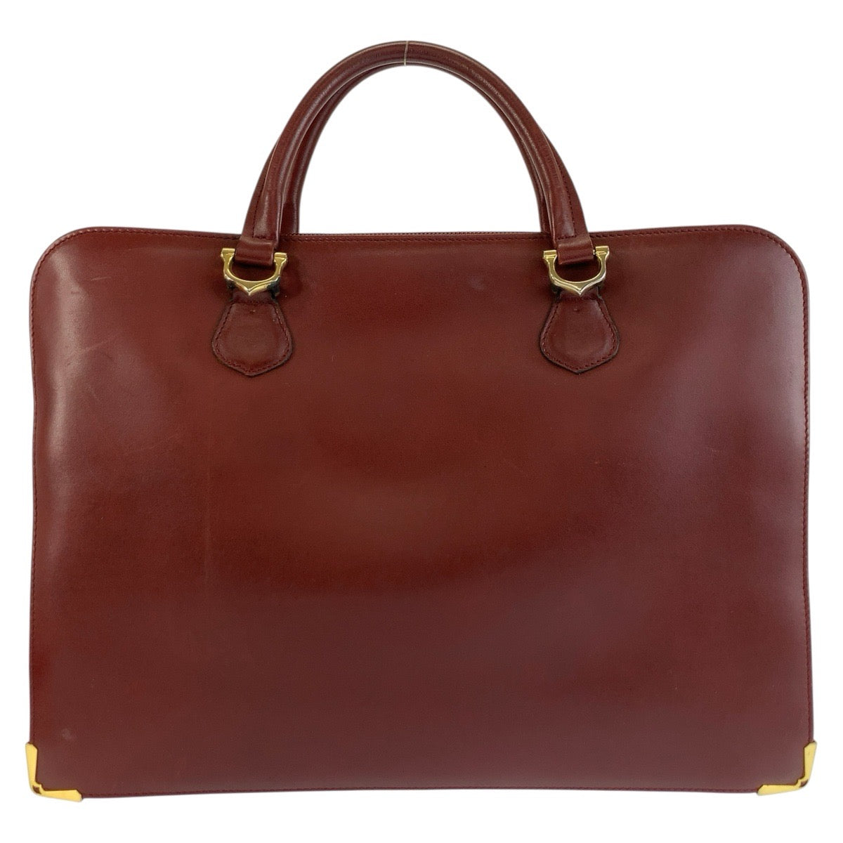 26601
CARTIER カルティエ マストライン ワインレッド ボルドー ゴールド金具 レザー ビジネスバッグ ブリーフケース メンズ AB28