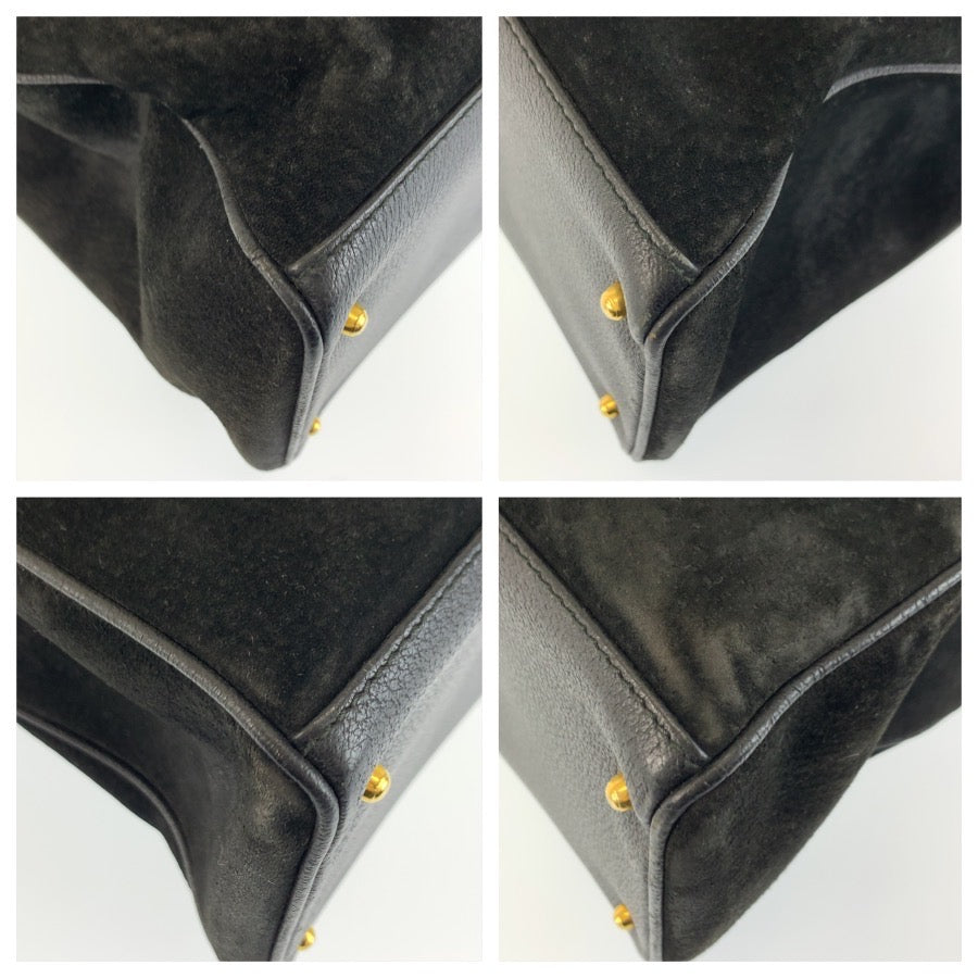 26602
GUCCI グッチ ヴィンテージ バンブー ブラック 黒 ゴールド金具 スウェード / レザー 002 123 0322 ハンドバッグ ショルダーバッグ 2way レディース AB36