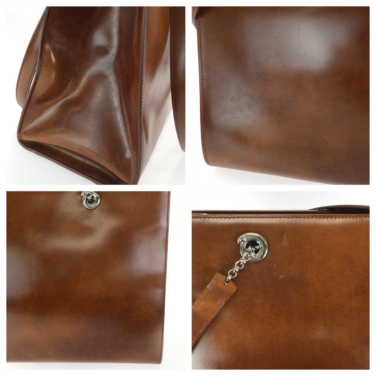 26603
CARTIER カルティエ ヴィンテージ パンテール ブラウン シルバー金具 レザー トートバッグ ショルダーバッグ レディース AB36