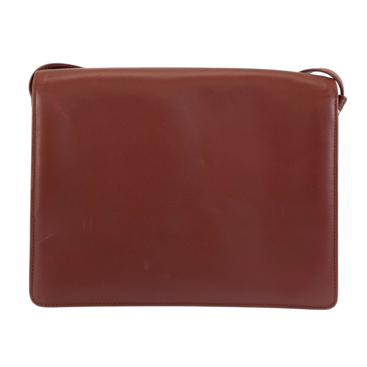 26604
CARTIER カルティエ ヴィンテージ マストライン ワインレッド ボルドー ゴールド金具 レザー ショルダーバッグ ポシェット レディース AB28