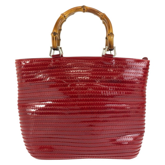 26605
GUCCI グッチ バンブー レッド シルバー金具 パテントレザー 002 1817 0413 ハンドバッグ トートバッグ レディース ABP42