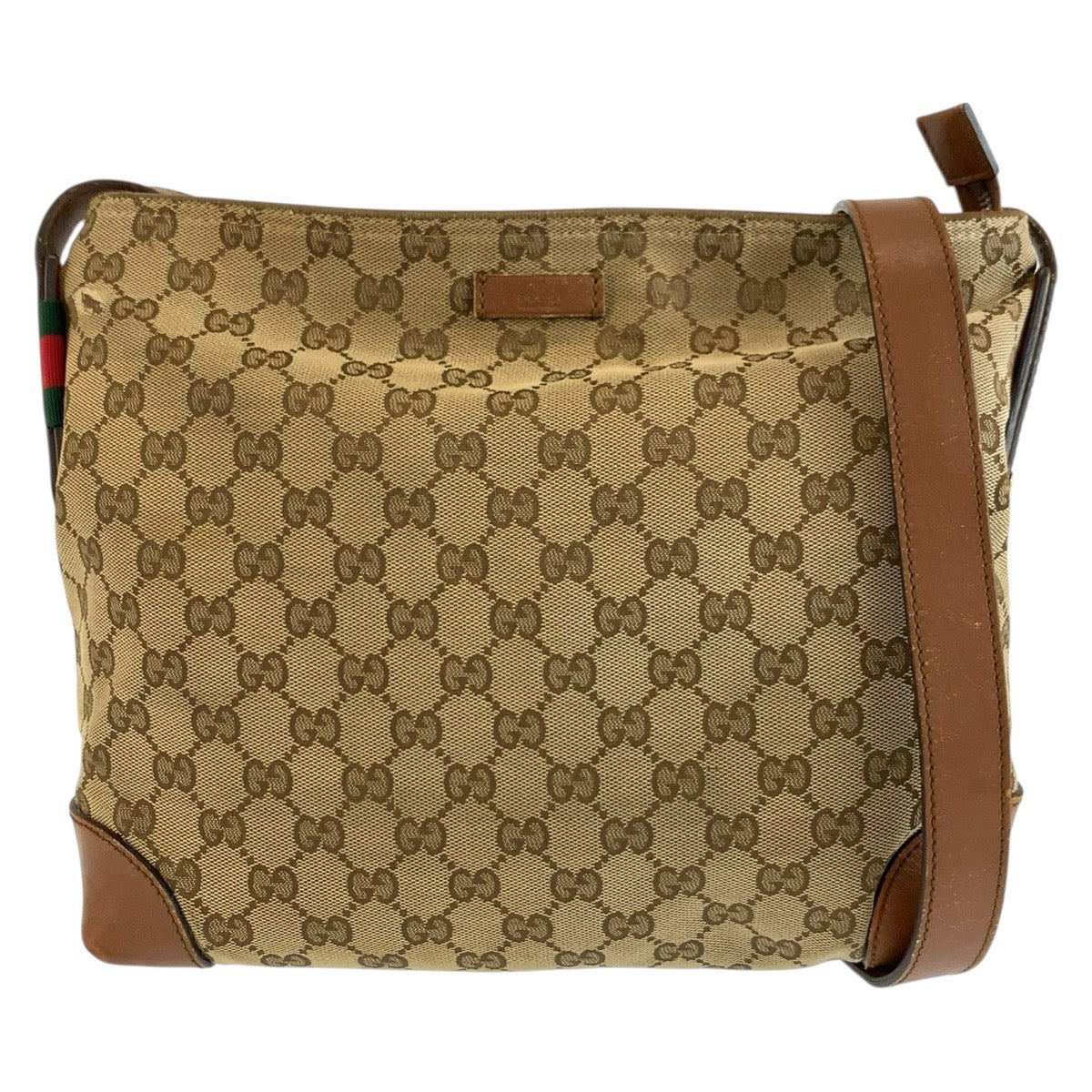 26606
GUCCI グッチ ベージュ ブラウン GGキャンバス / レザー 337598 ショルダーバッグ メッセンジャーバッグ レディース AB28