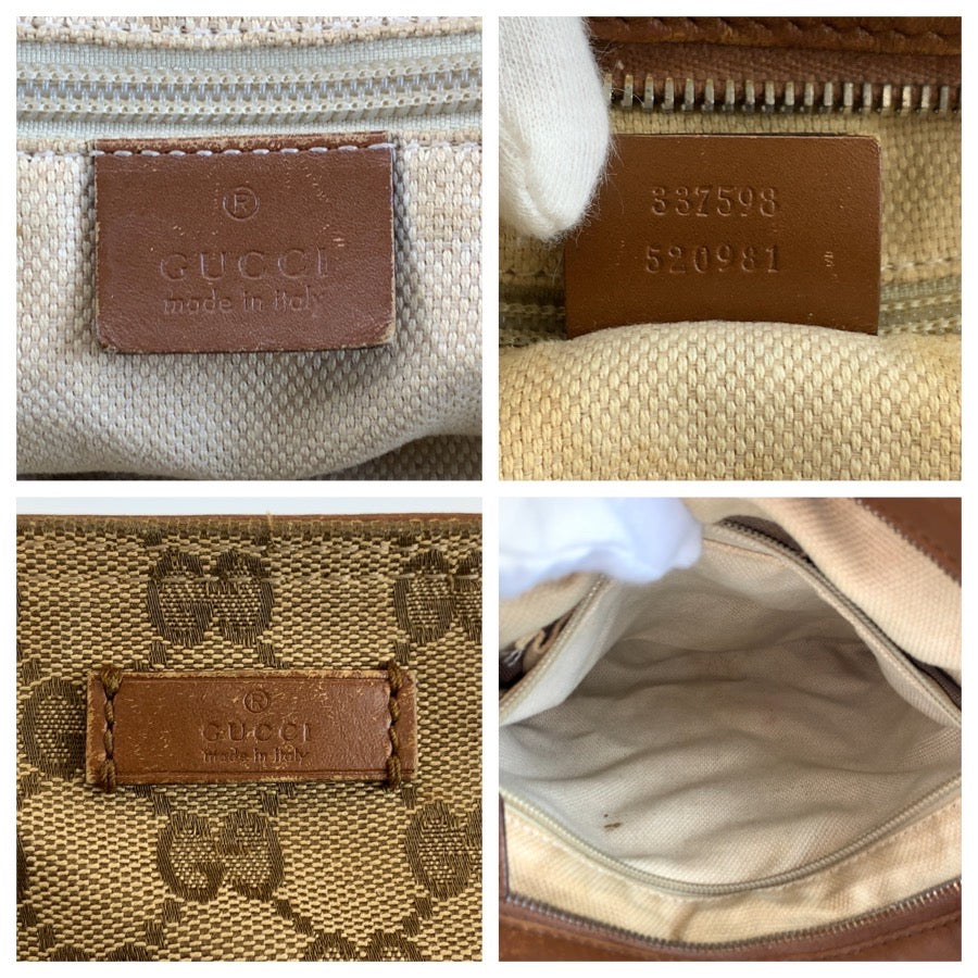 26606
GUCCI グッチ ベージュ ブラウン GGキャンバス / レザー 337598 ショルダーバッグ メッセンジャーバッグ レディース AB28