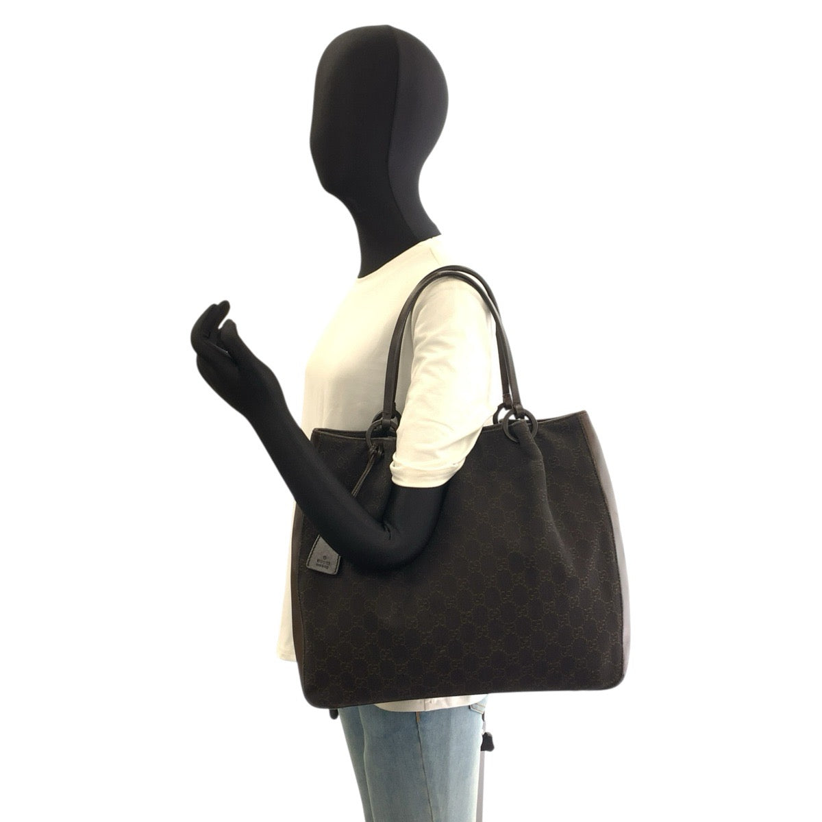 26607
GUCCI グッチ ブラウン GGキャンバス / レザー 101920 トートバッグ ショルダーバッグ レディース ABP37