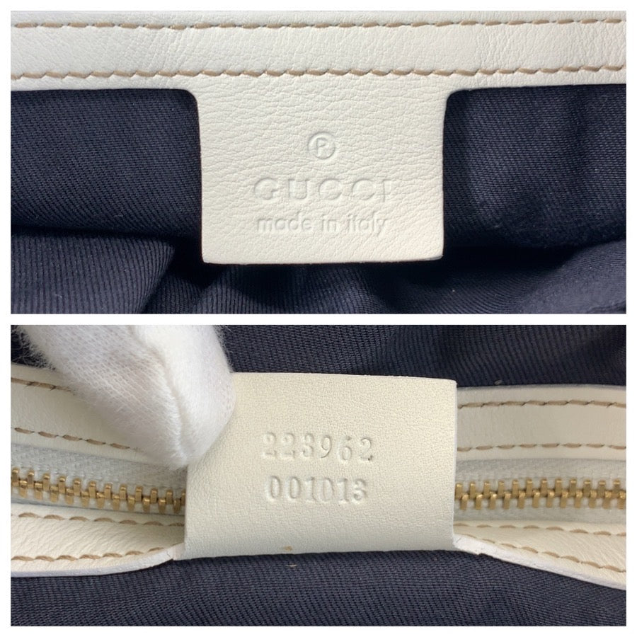 26608
GUCCI グッチ GGクリスタル グレー ネイビー ホワイト コーティングキャンバス 223962 ハンドバッグ ミニボストンバッグ レディース AB37