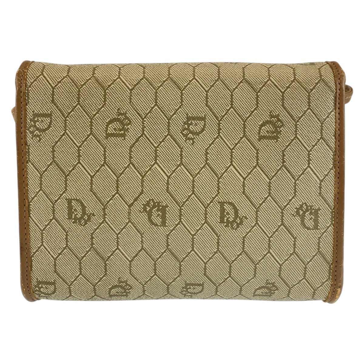 26609
Christian Dior クリスチャンディオール ヴィンテージ ハニカム ベージュ ブラウン ゴールド金具 PVC ショルダーバッグ ポシェット レディース AB30