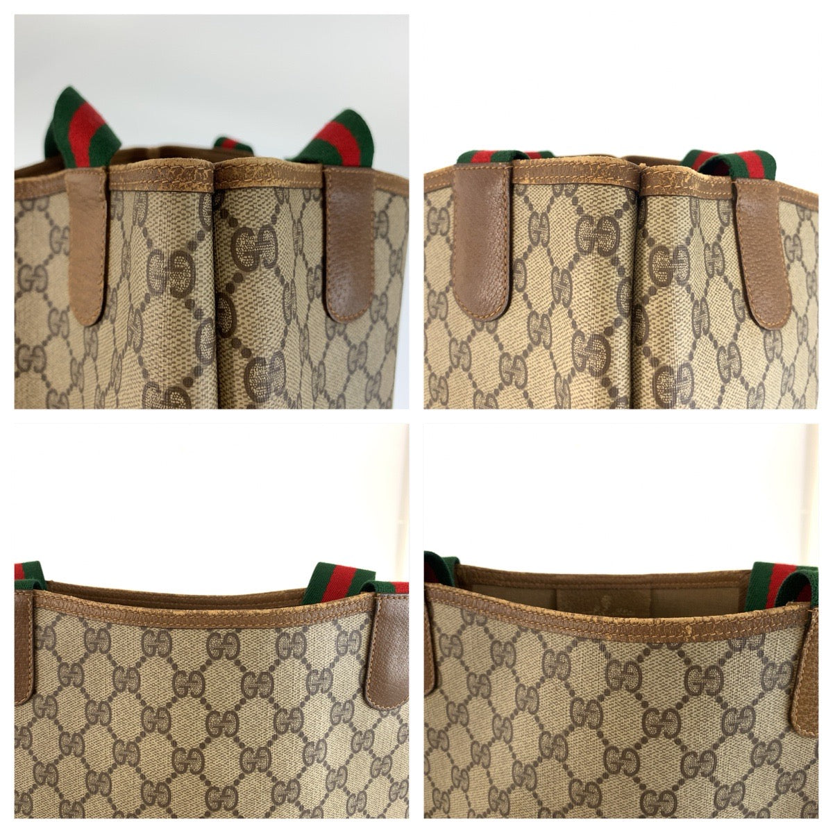 26610
GUCCI グッチ ヴィンテージ シェリーライン ベージュ ブラウン GGスプリームキャンバス / レザー 89 02 003 トートバッグ ショルダーバッグ レディース AB28