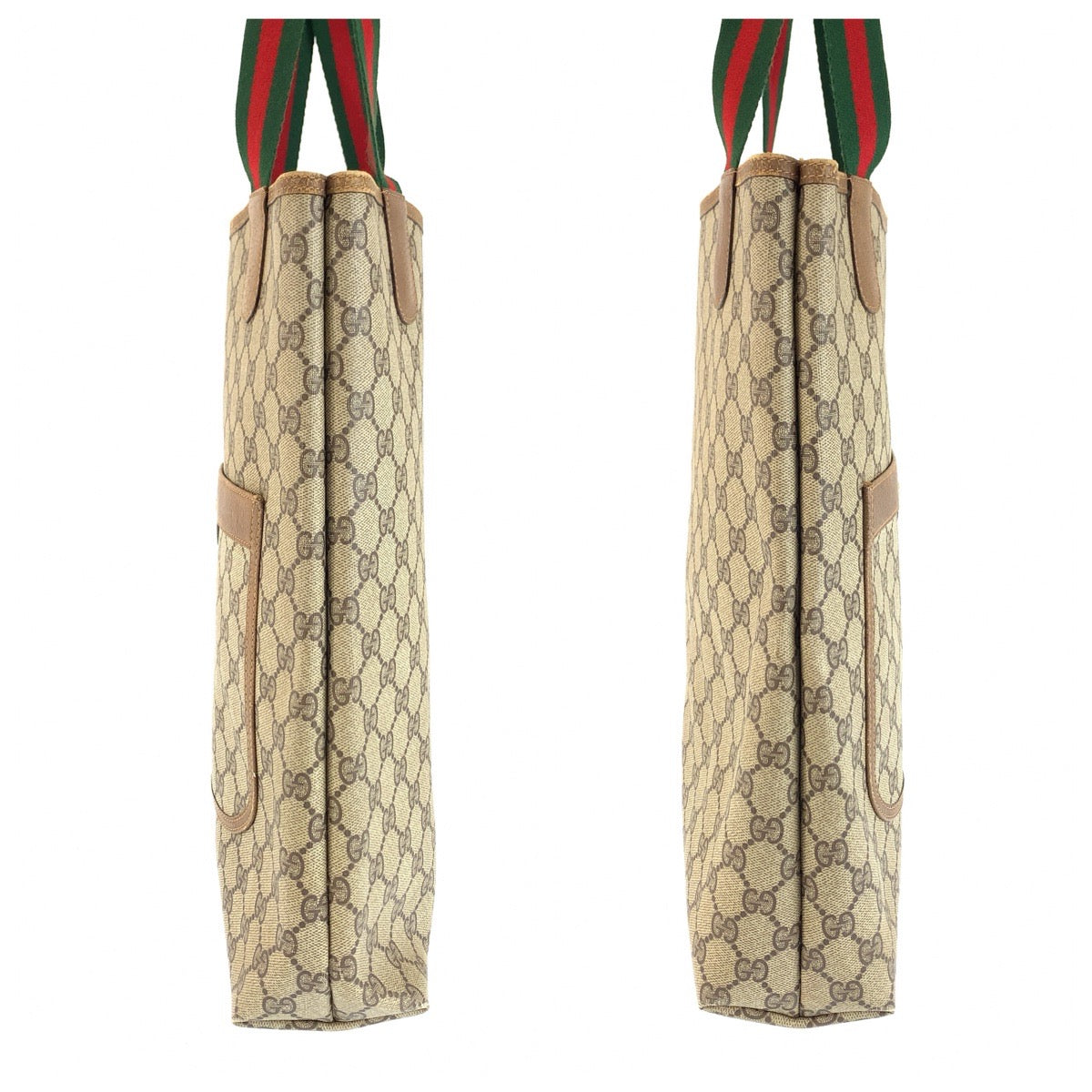 26610
GUCCI グッチ ヴィンテージ シェリーライン ベージュ ブラウン GGスプリームキャンバス / レザー 89 02 003 トートバッグ ショルダーバッグ レディース AB28