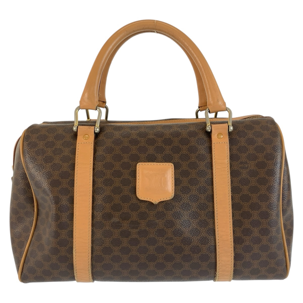 26612
CELINE セリーヌ ヴィンテージ マカダム ブラウン PVC / レザー M14 ハンドバッグ ミニボストンバッグ レディース ABP30