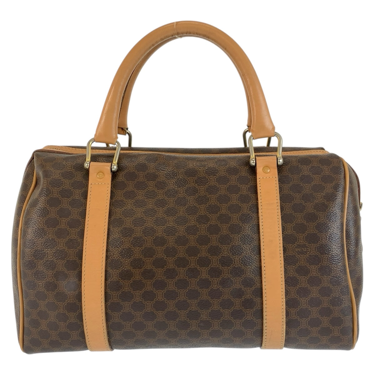 26612
CELINE セリーヌ ヴィンテージ マカダム ブラウン PVC / レザー M14 ハンドバッグ ミニボストンバッグ レディース ABP30
