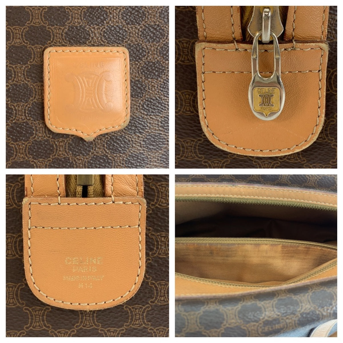 26612
CELINE セリーヌ ヴィンテージ マカダム ブラウン PVC / レザー M14 ハンドバッグ ミニボストンバッグ レディース ABP30