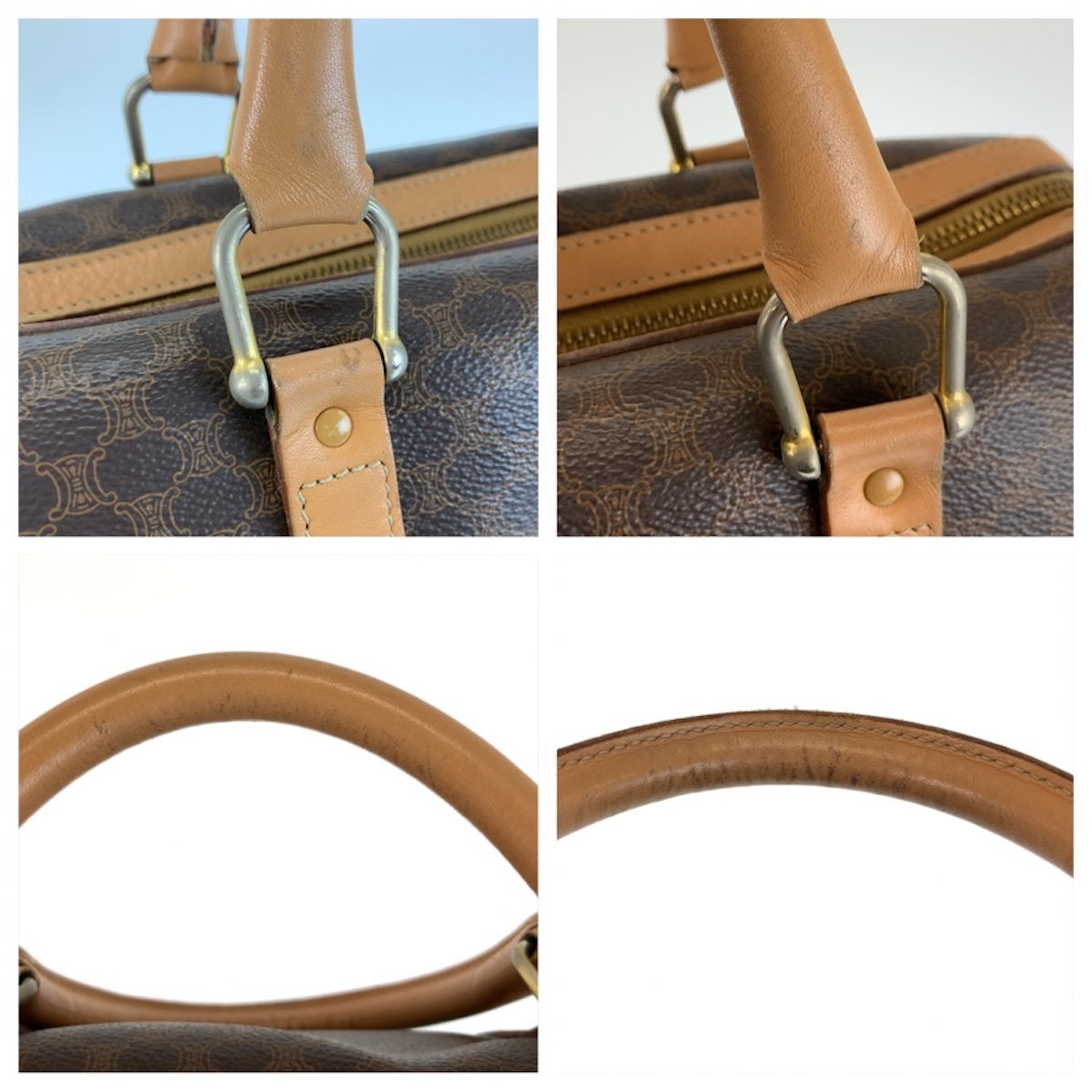 26612
CELINE セリーヌ ヴィンテージ マカダム ブラウン PVC / レザー M14 ハンドバッグ ミニボストンバッグ レディース ABP30